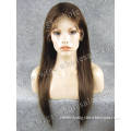 100% Indian Remy Brown Color aaaaa full top human hair lace wig celebrity wigs